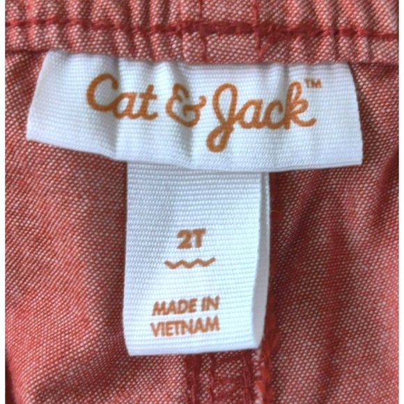 Cat & Jack Kids 2T Drawstring Waist Red Shorts Spring '20 Pockets - Picture 7 of 10